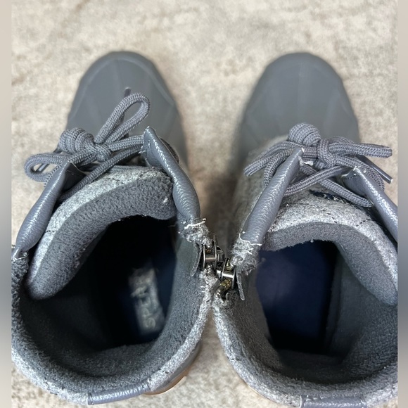 SPERRY GRAY SYREN GULF WOOL QUILT WATERPROOF RAIN DUCK  BOOTS-women’s size 7 - Picture 4 of 6